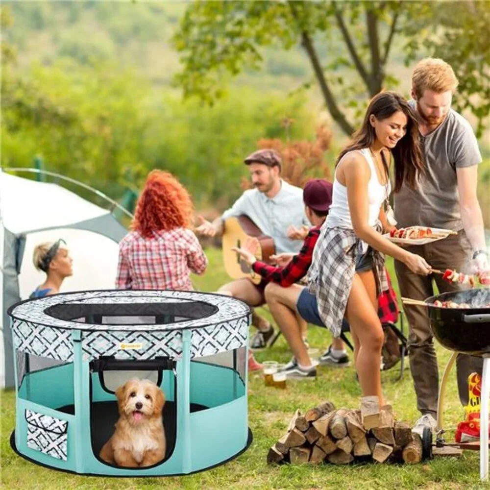 Portable Pet Playpen, Foldable Dog Playpen, Exercise Kennel Tent for Puppy, Dog